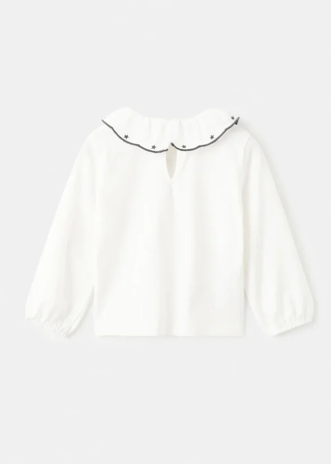 Bawełniana koszulka z haftowanymi gwiazdami Bawełniana koszulka z haftowanymi gwiazdami