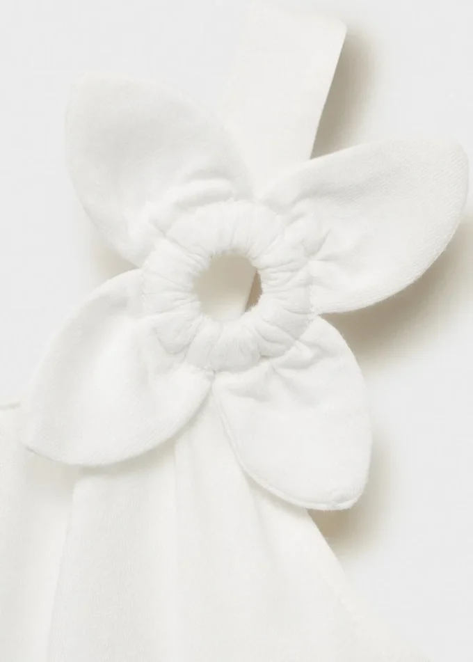 Bawełniana koszulka z kwiatowym detalem Bawełniana koszulka z kwiatowym detalem