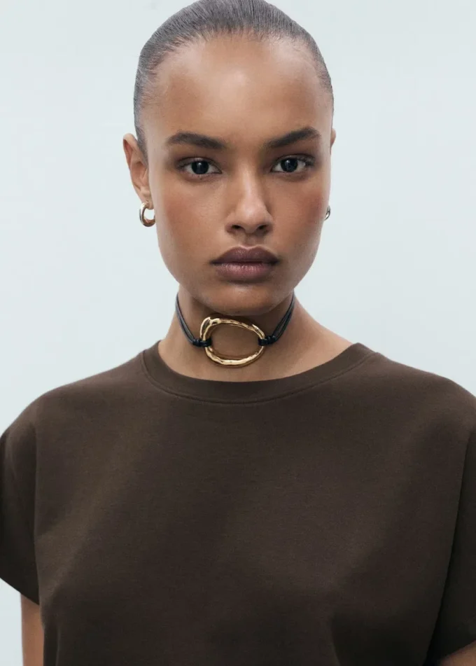 Bawełniana koszulka z okrągłym dekoltem Bawełniana koszulka z okrągłym dekoltem