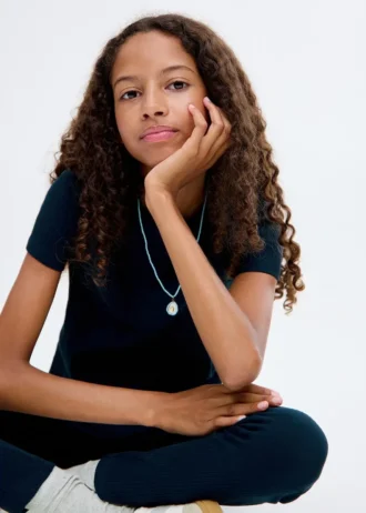 Bawełniana koszulka z prążkowanym splotem