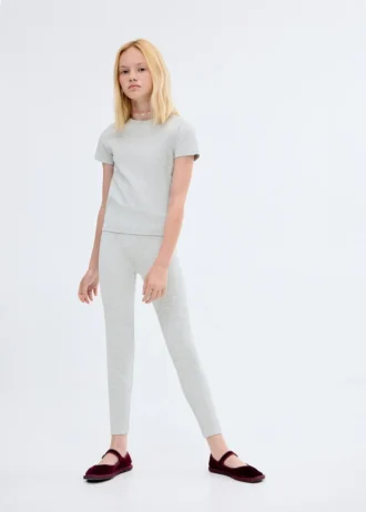 Bawełniana koszulka z prążkowanym splotem