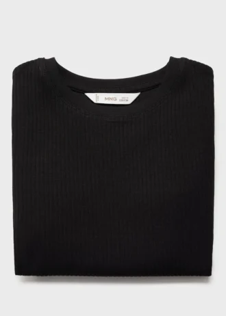 Bawełniana koszulka z prążkowanym splotem