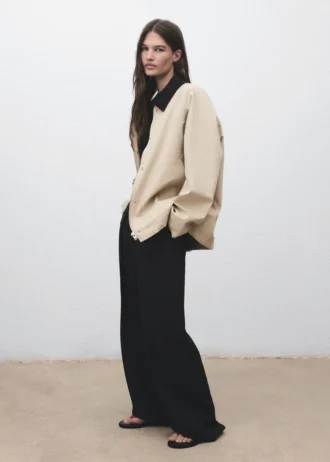 Bawełniana kurtka z kołnierzem z sztruksu