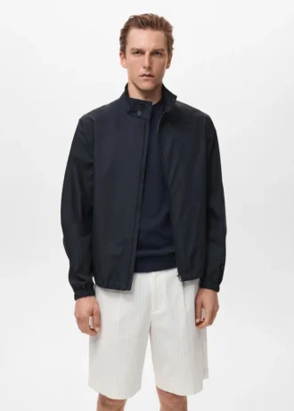 Bawełniana kurtka z kołnierzem zapinanym na guziki