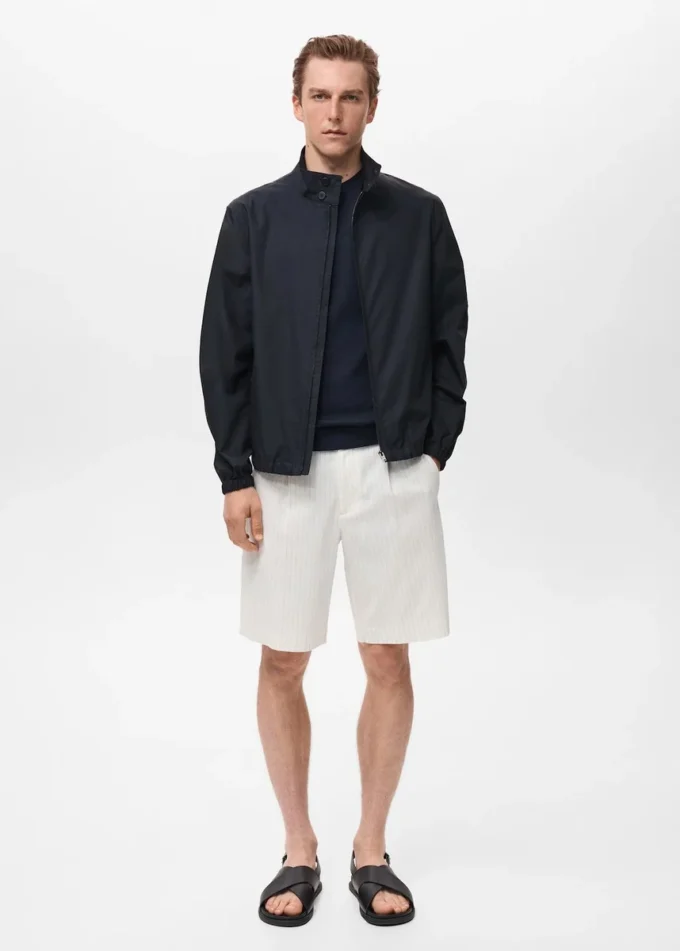 Bawełniana kurtka z kołnierzem zapinanym na guziki Bawełniana kurtka z kołnierzem zapinanym na guziki