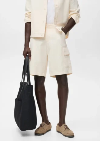 Bawełniane bermudy cargo z lyocellu