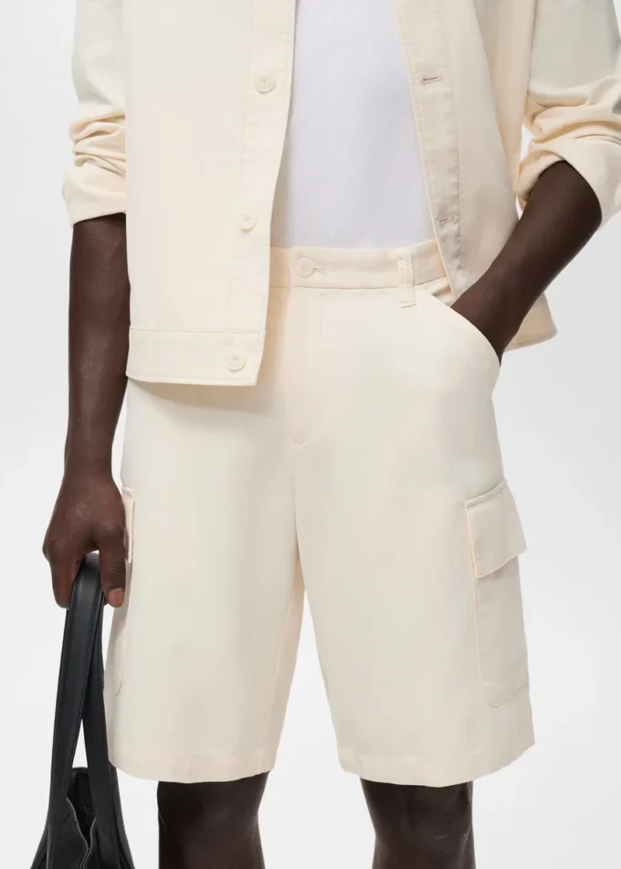 Bawełniane bermudy cargo z lyocellu Bawełniane bermudy cargo z lyocellu