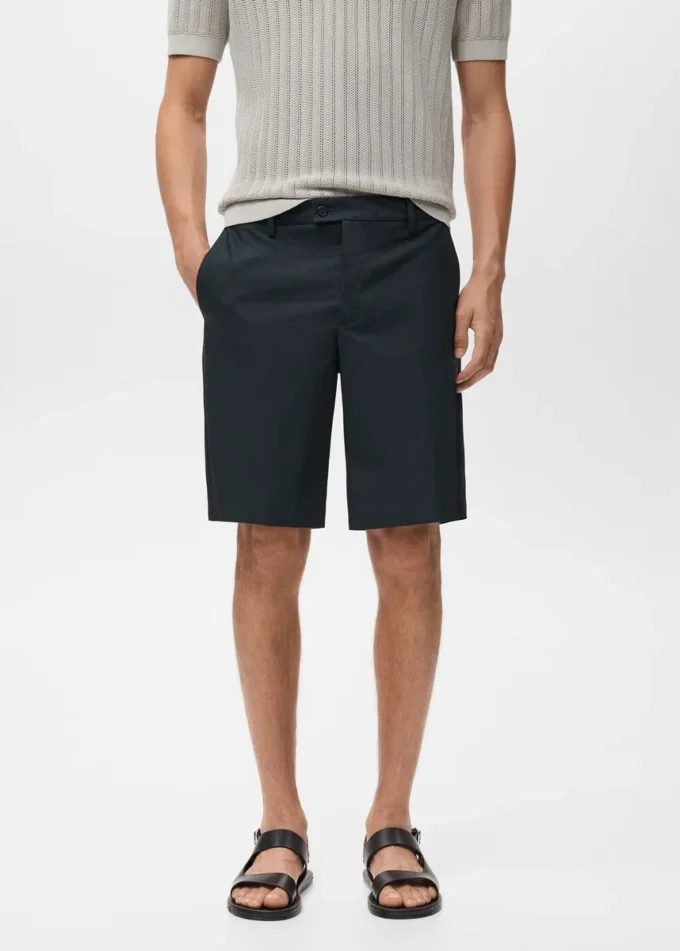 Bawełniane bermudy z wewnętrzną gumką Bawełniane bermudy z wewnętrzną gumką