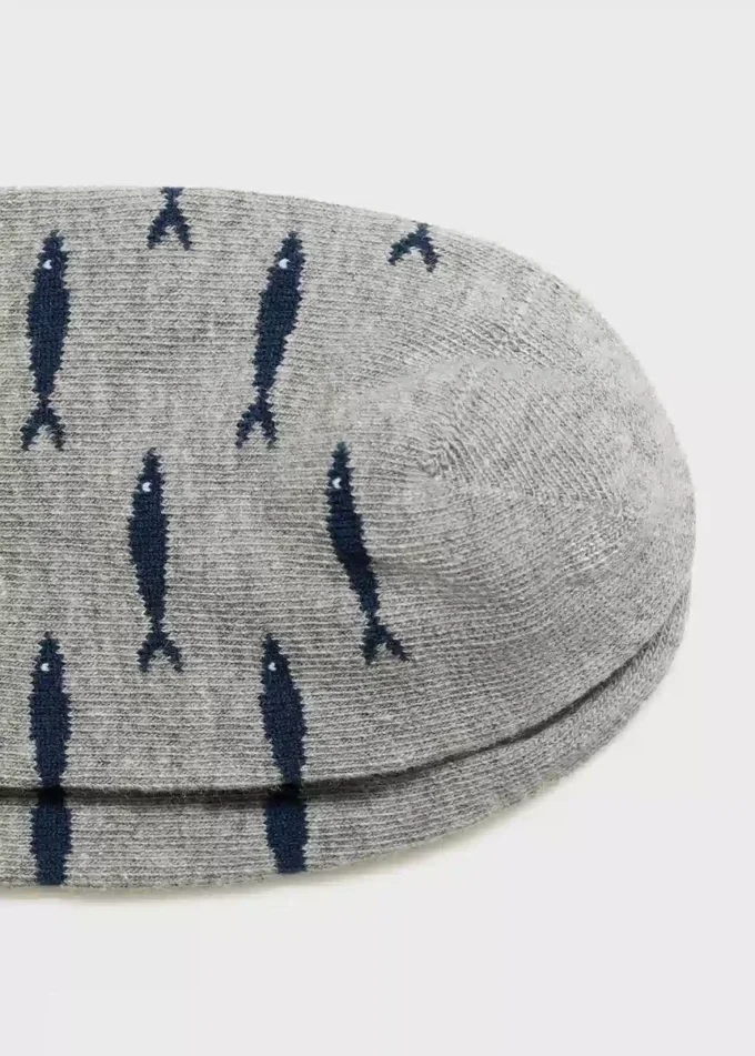 Bawełniane skarpety z nadrukiem ryb