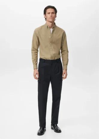 Bawełniane spodnie cargo o regularnym kroju