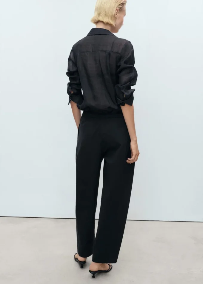 Bawełniane spodnie z elastyczną talią Bawełniane spodnie z elastyczną talią