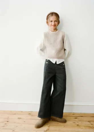 Kamizelka z dzianiny prążkowanej