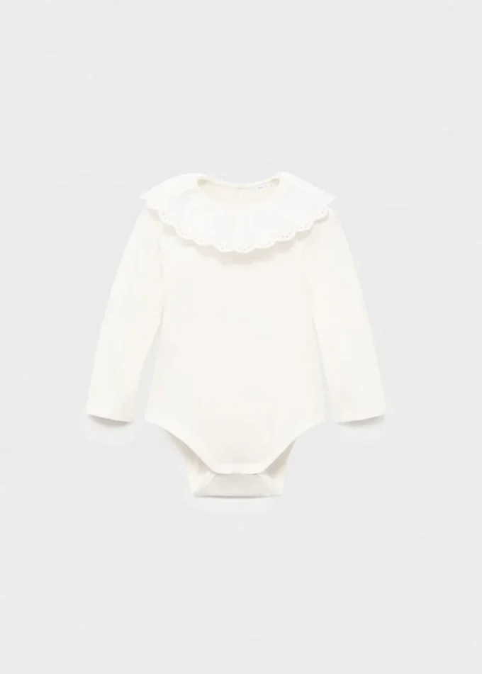 Bawełniany body z dekoltem babydoll Bawełniany body z dekoltem babydoll