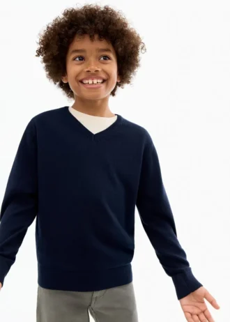 Bawełniany sweter z dekoltem w serek