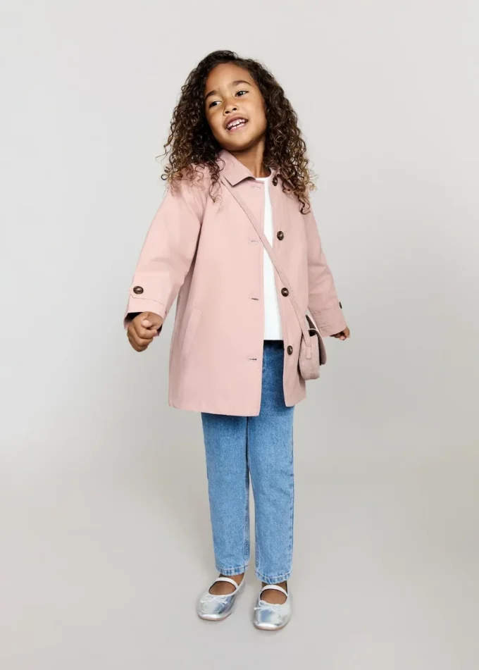 Bawełniany trencz zapinany na guziki Bawełniany trencz zapinany na guziki