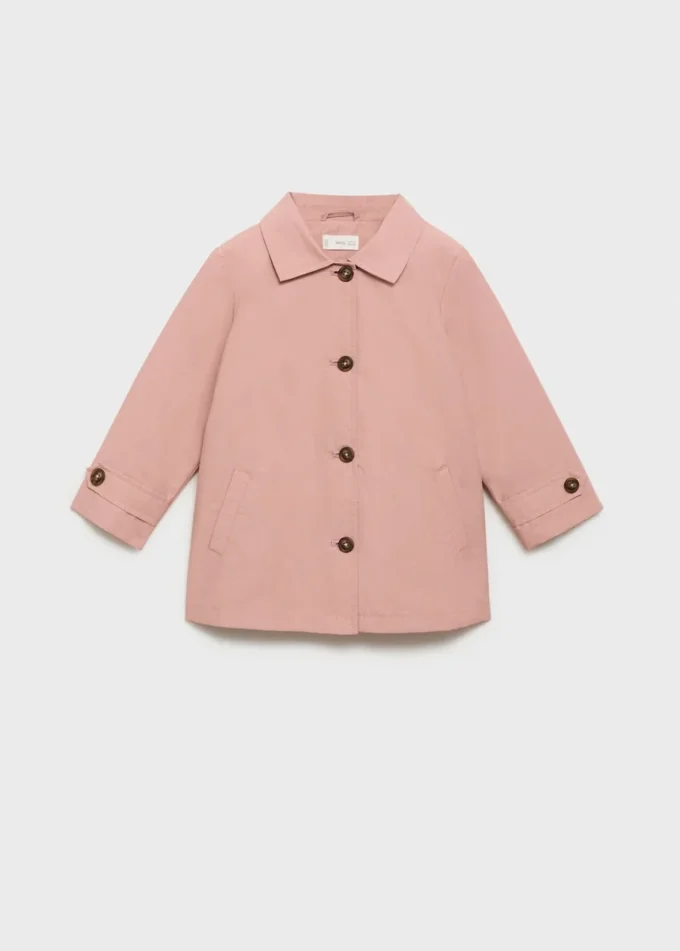 Bawełniany trencz zapinany na guziki Bawełniany trencz zapinany na guziki