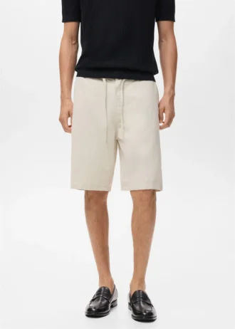 Bermudy z mieszanki lnu z sznurkiem
