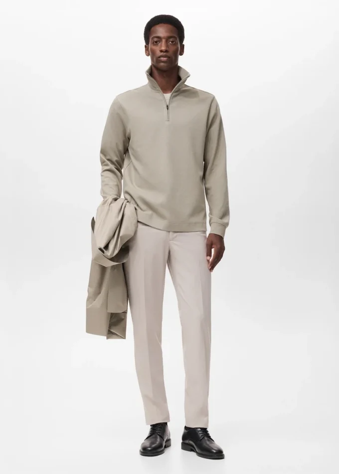 Bluza techniczna z zamkiem błyskawicznym o regularnym kroju Bluza techniczna z zamkiem błyskawicznym o regularnym kroju