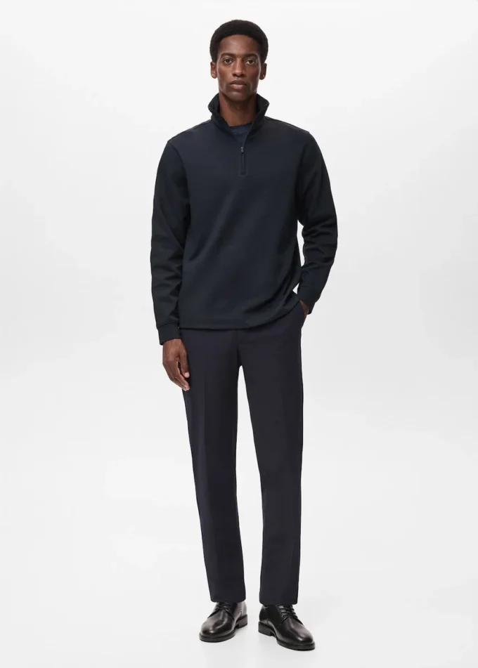 Bluza techniczna z zamkiem błyskawicznym o regularnym kroju Bluza techniczna z zamkiem błyskawicznym o regularnym kroju