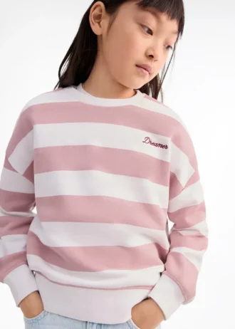 Bluza w paski z haftowanym detalem