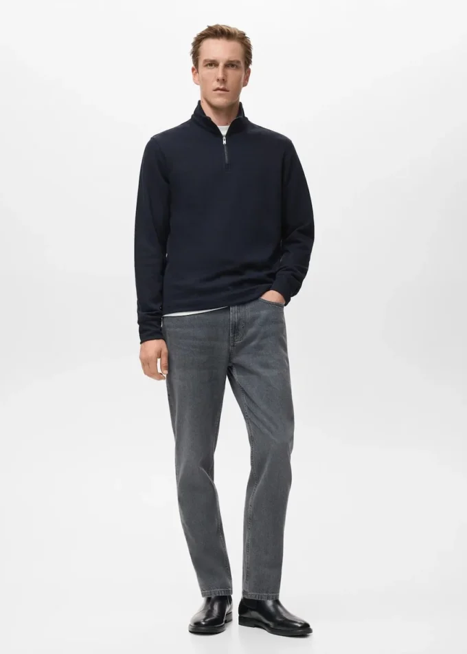 Bluza z kapturem i zamkiem błyskawicznym o regularnym kroju