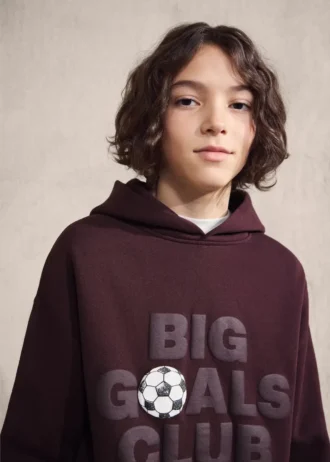 Bluza z nadrukiem i wytłoczonym napisem