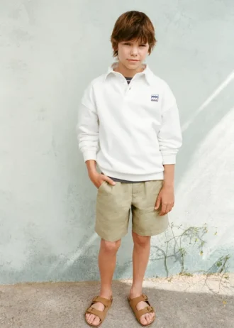 Bermudy z mieszanki lnu