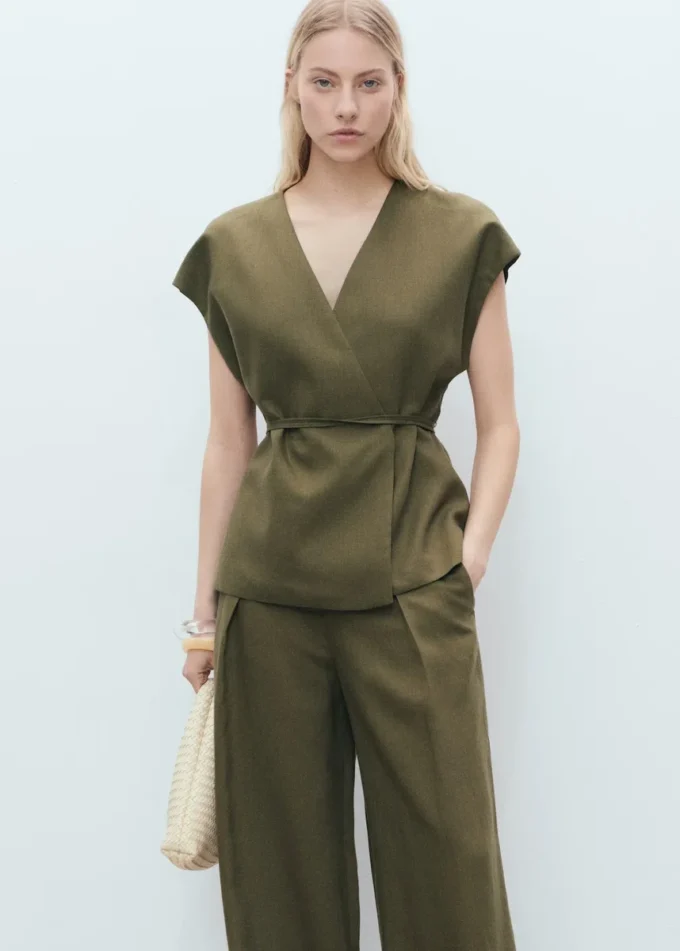 Bluzka kopertowa z lyocellu Bluzka kopertowa z lyocellu