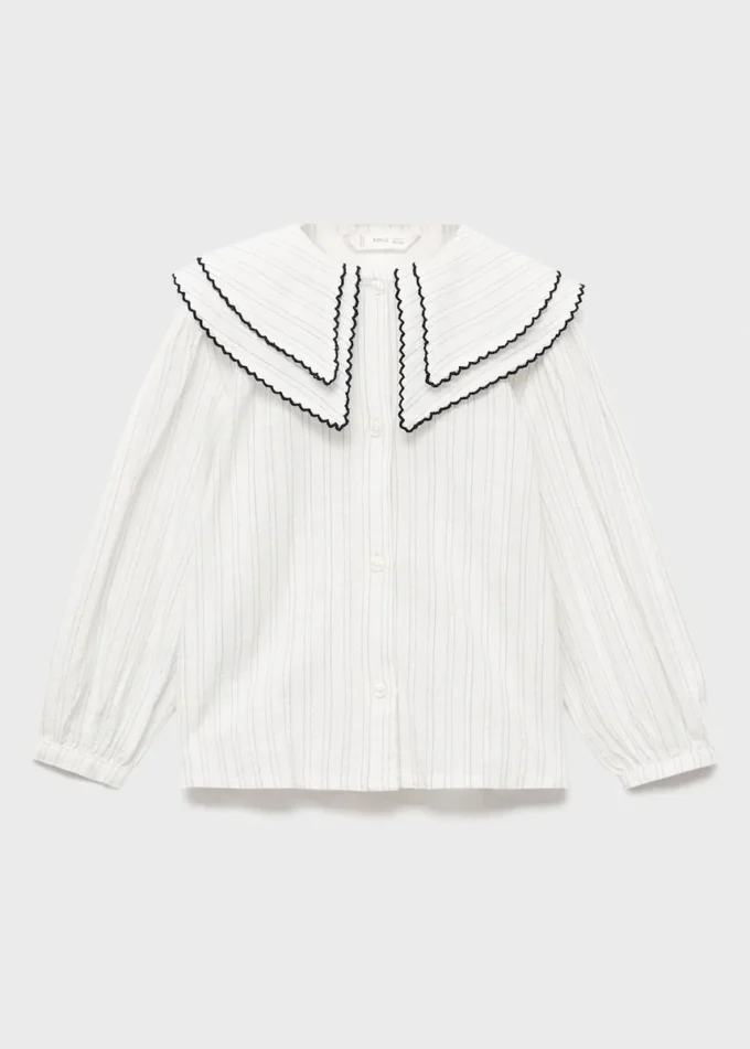 Bluzka w paski z kołnierzykiem typu Peter Pan Bluzka w paski z kołnierzykiem typu Peter Pan