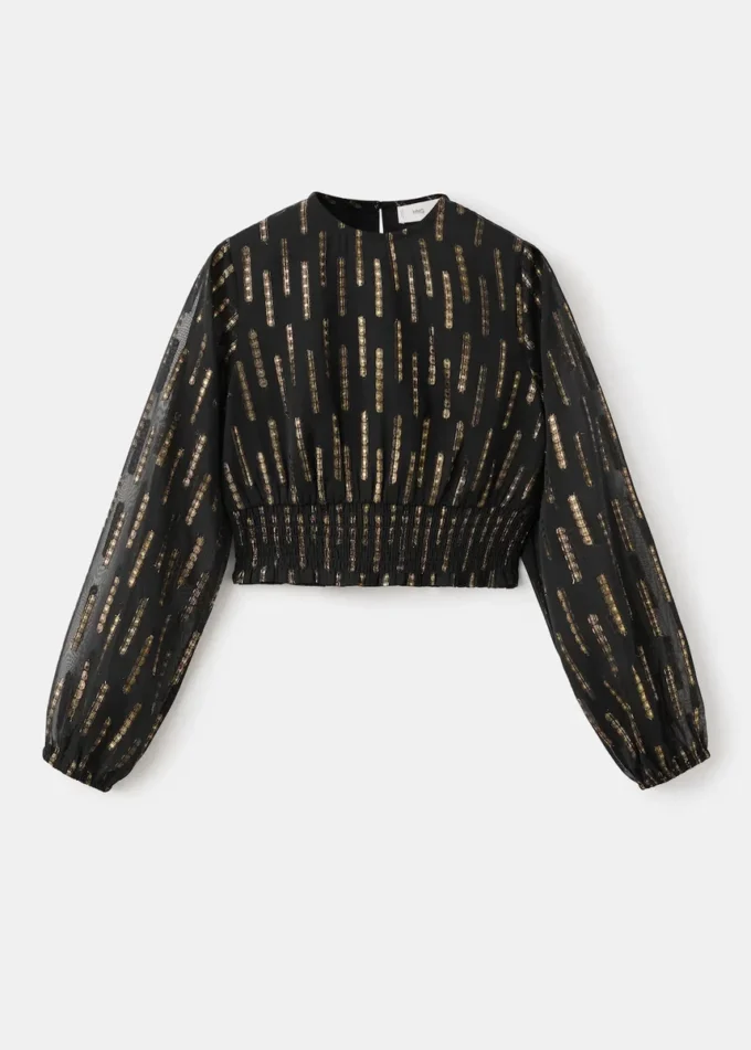 Bluzka z detalami z lureksu Bluzka z detalami z lureksu