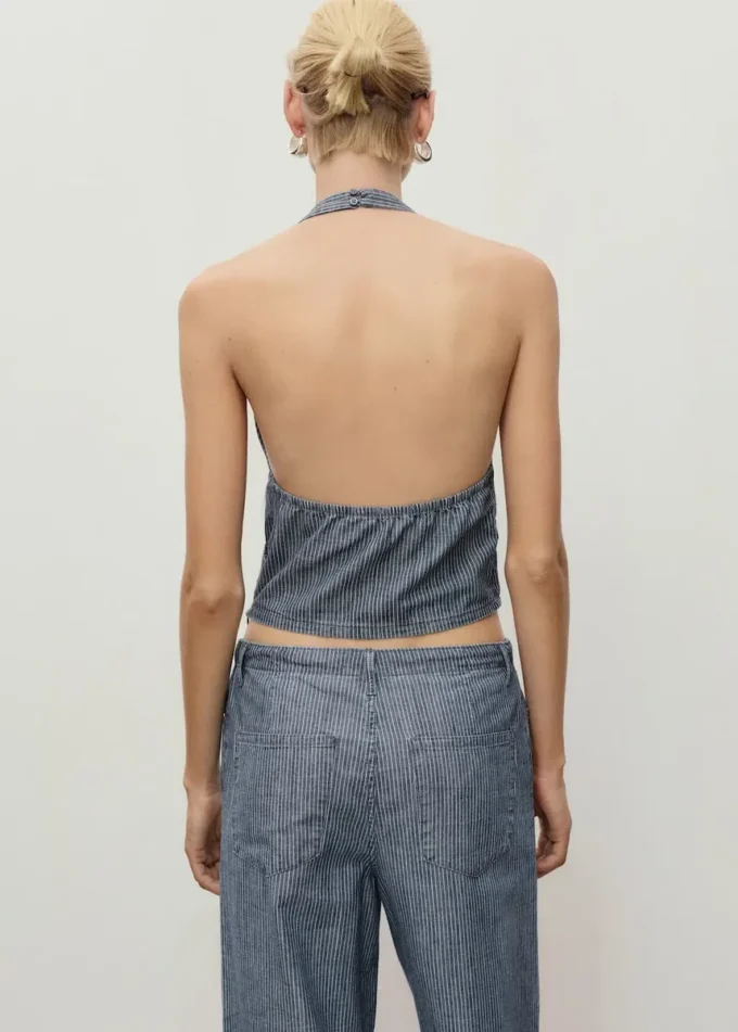 Bluzka z dżinsu w paski Bluzka z dżinsu w paski