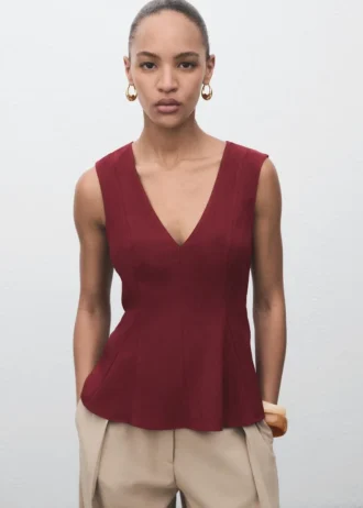 Bluzka z falbaną z lyocellu