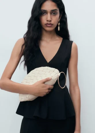 Bluzka z falbaną z lyocellu Bluzka z falbaną z lyocellu