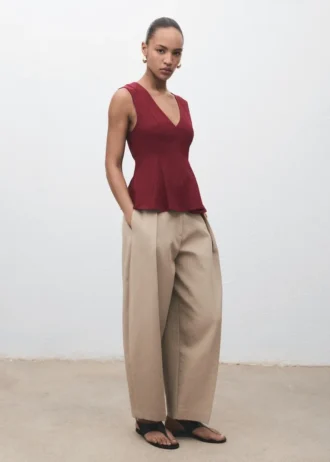 Bluzka z falbaną z lyocellu