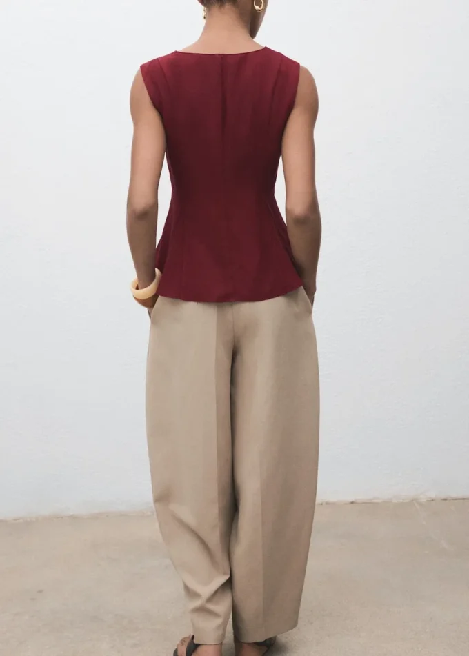 Bluzka z falbaną z lyocellu Bluzka z falbaną z lyocellu