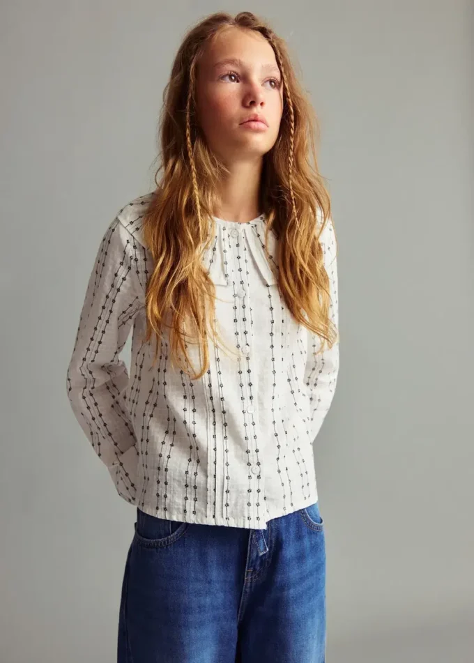 Bluzka z kołnierzykiem babydoll Bluzka z kołnierzykiem babydoll