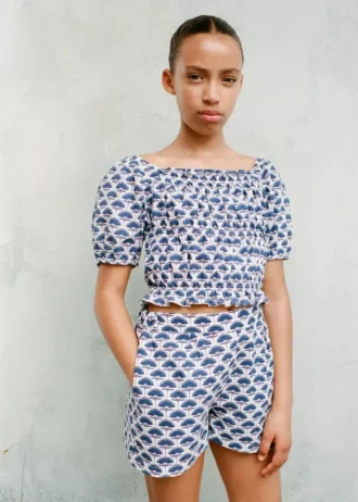 Bluzka z lnu z nadrukiem