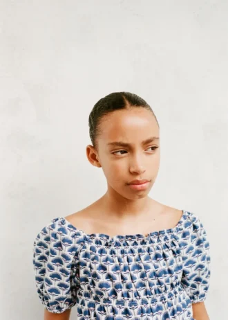 Bluzka z lnu z nadrukiem