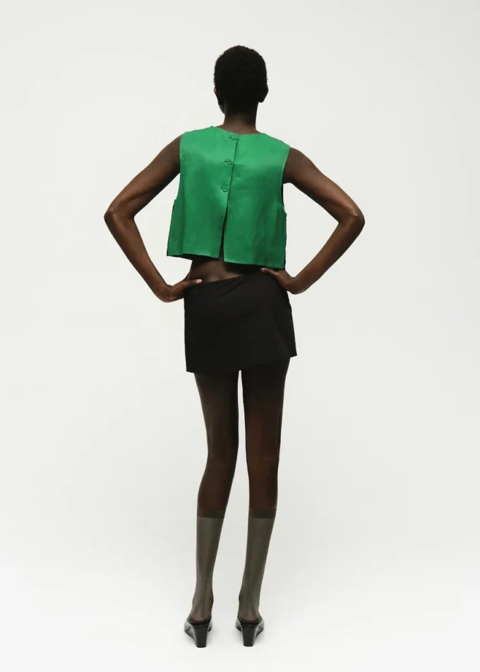 Bluzka z mieszanki lnu z guzikami Bluzka z mieszanki lnu z guzikami