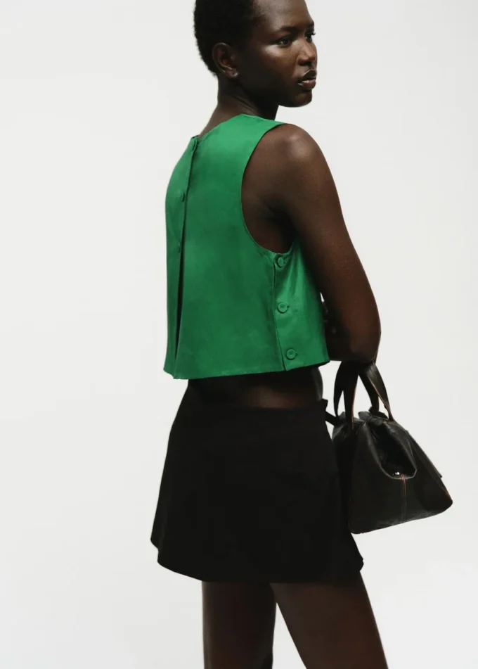 Bluzka z mieszanki lnu z guzikami Bluzka z mieszanki lnu z guzikami