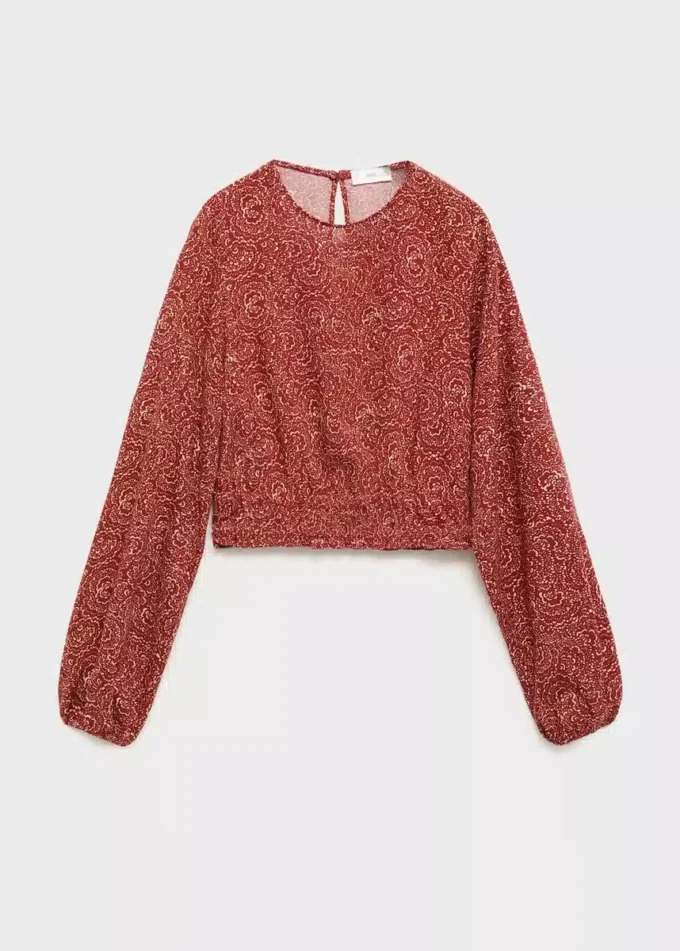 Bluzka z nadrukiem i bufiastymi rękawami Bluzka z nadrukiem i bufiastymi rękawami