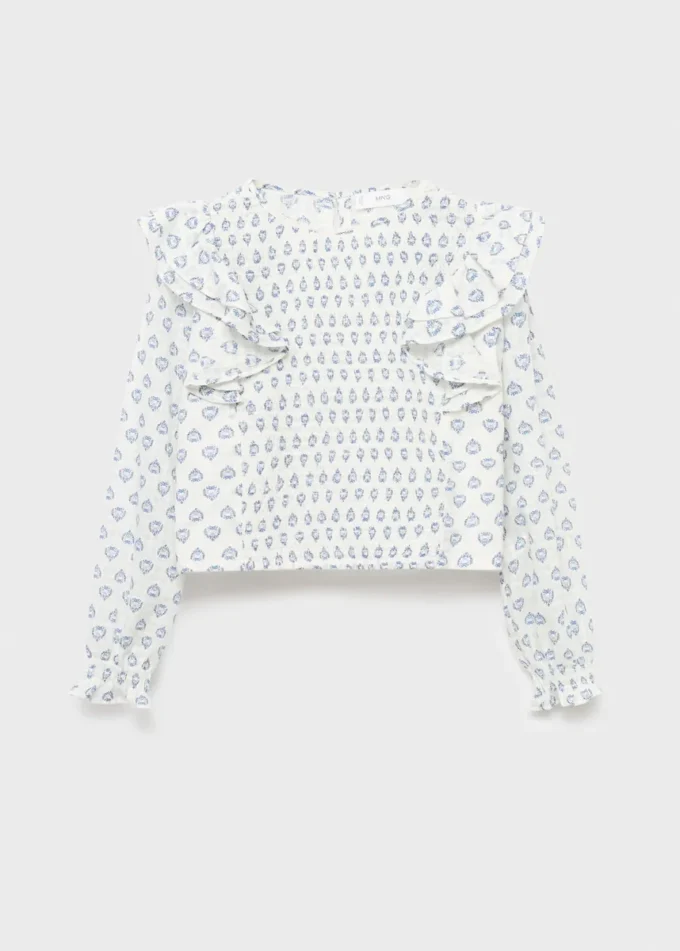 Bluzka z nadrukiem i falbanami