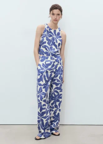 Bluzka z nadrukiem z mieszanki lnu