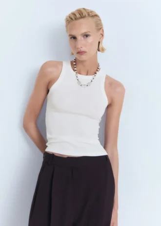 Bluzka z prążkowanej mieszanki bawełny