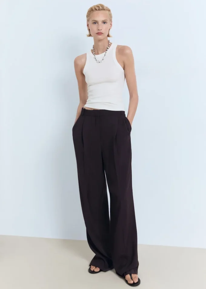 Bluzka z prążkowanej mieszanki bawełny Bluzka z prążkowanej mieszanki bawełny