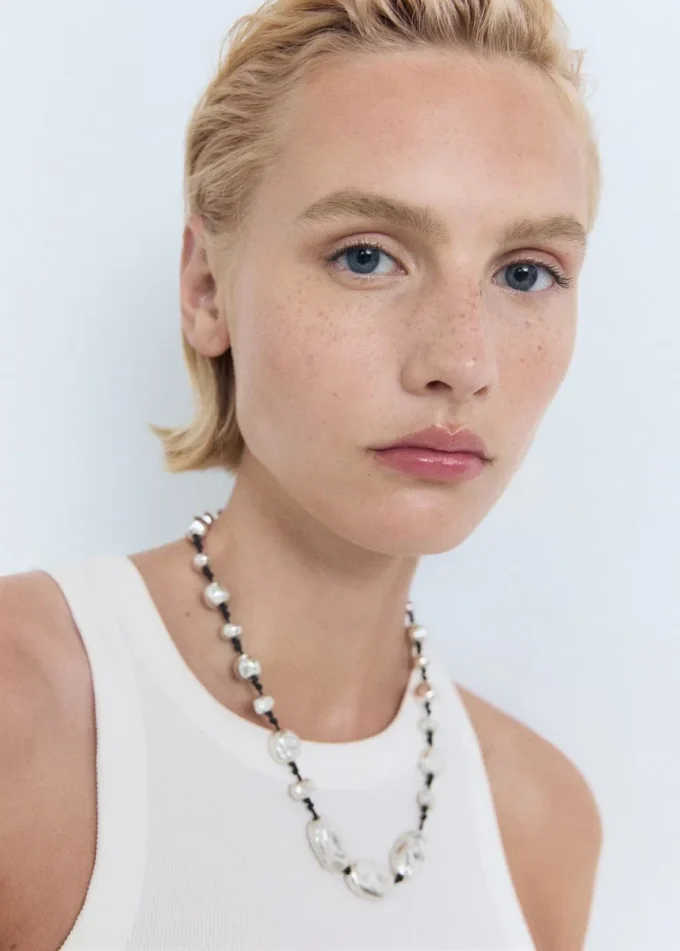 Bluzka z prążkowanej mieszanki bawełny Bluzka z prążkowanej mieszanki bawełny