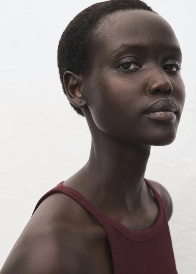 Bluzka z prążkowanej mieszanki bawełny Bluzka z prążkowanej mieszanki bawełny