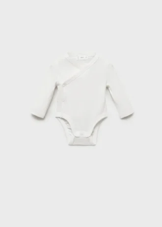 Body z dekoltem w szpic i guzikami