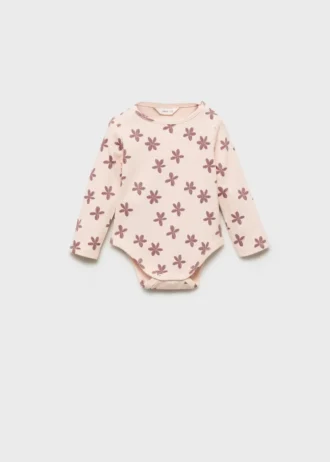 Body z prążkowanej dzianiny w kwiaty