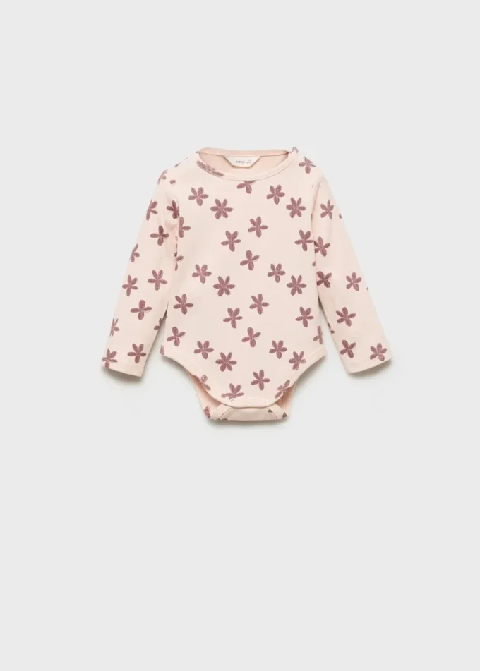 Body z prążkowanej dzianiny w kwiaty Body z prążkowanej dzianiny w kwiaty